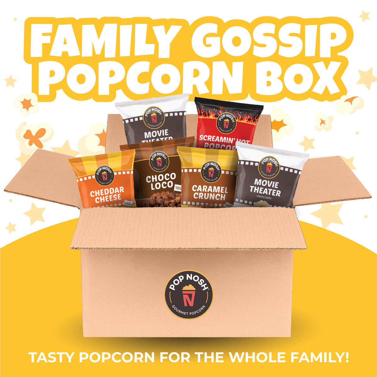 Family Gossip Popcorn Box Pop Nosh Gourmet Popcorn Pop Nosh Online Shop